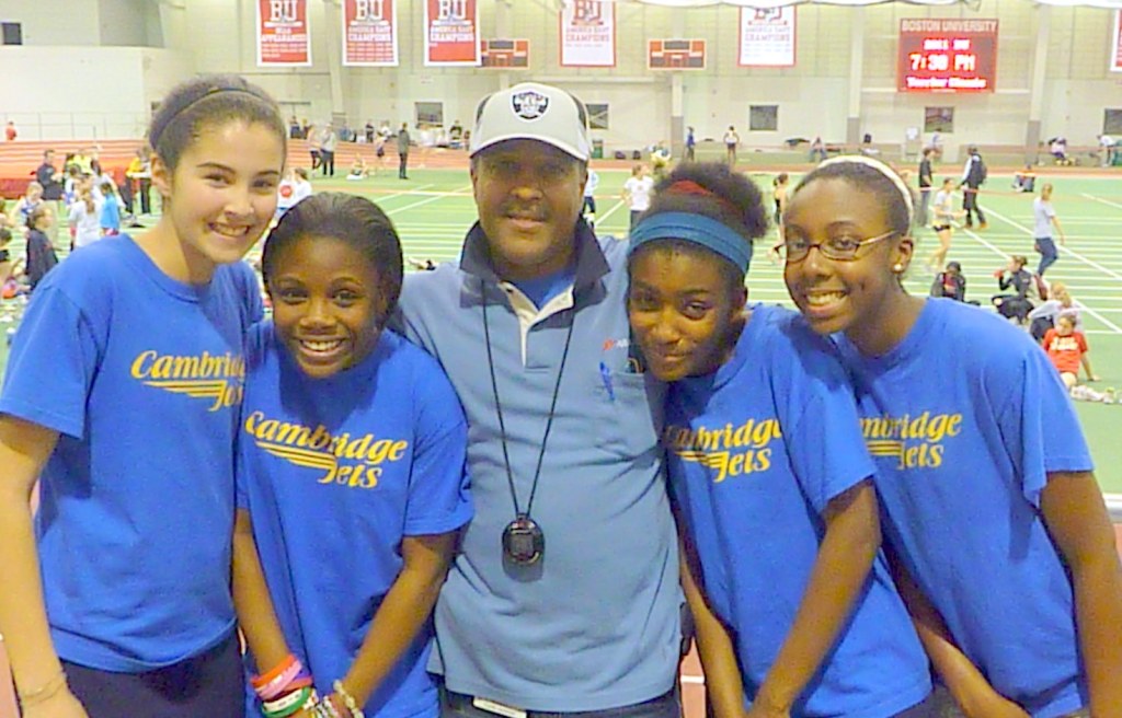 4x400 relay team with Coach